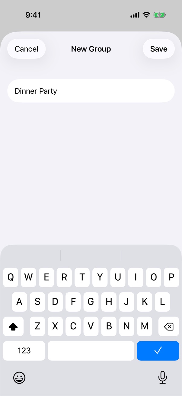 Creating a group from search results