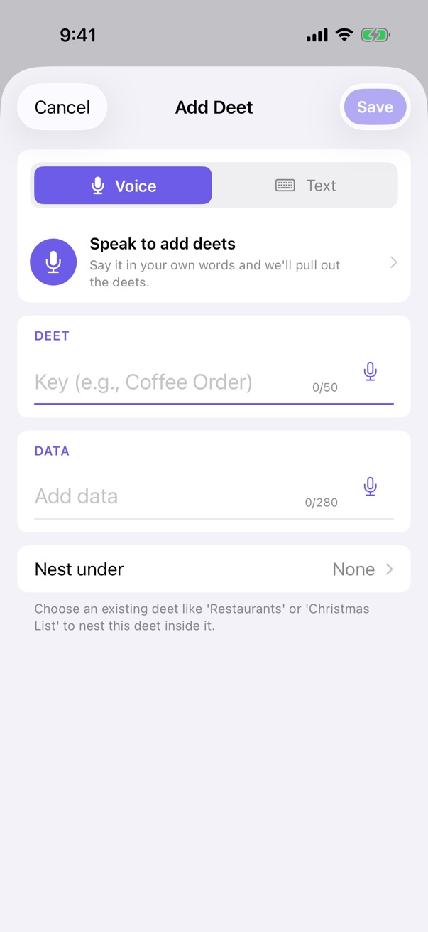 The add-deet sheet